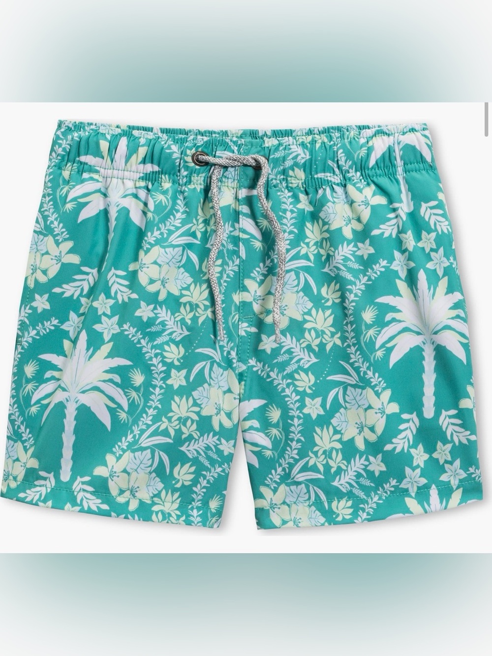 Vintage Summer Boys Swimwear Green Tropical Palm Swimsuit / Trunks Sz 4 BNWT